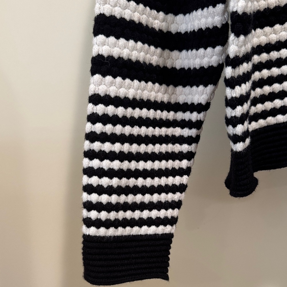Nicole Miller Black and White Striped Cardigan - Picture 4 of 5